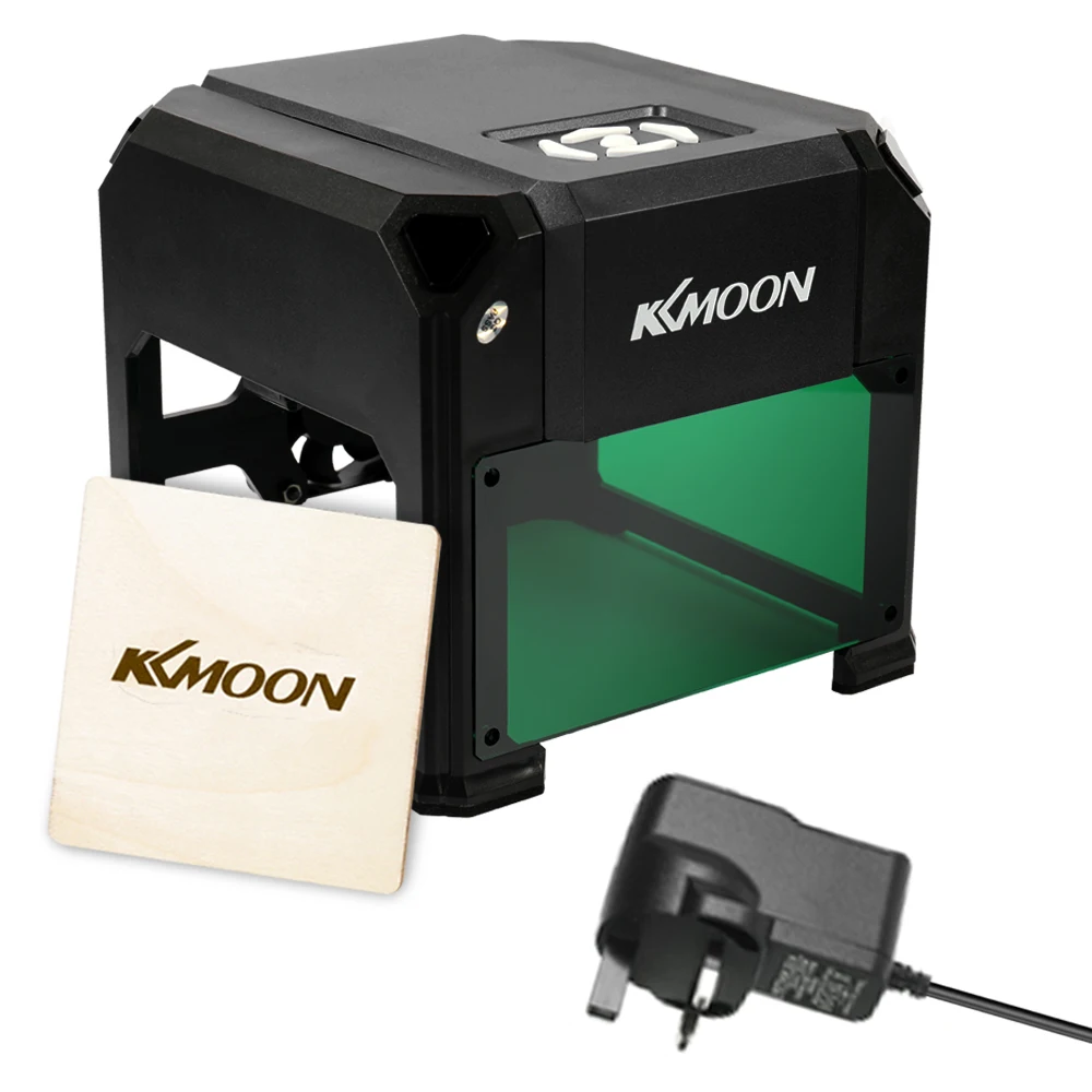 

KKmoon 3000mW DIY Compact Desktop Laser Engraving Machine Logo Mark Printer Carving Machines with USB Cable and Adapter