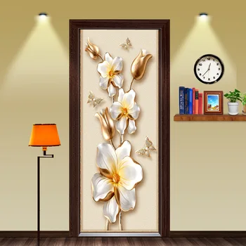 

Door Stickers Landscape Waterproof Living Room Bedroom Door Wallpaper Self Adhesive Art Wall Decals Imitation 3D Wall Sticker