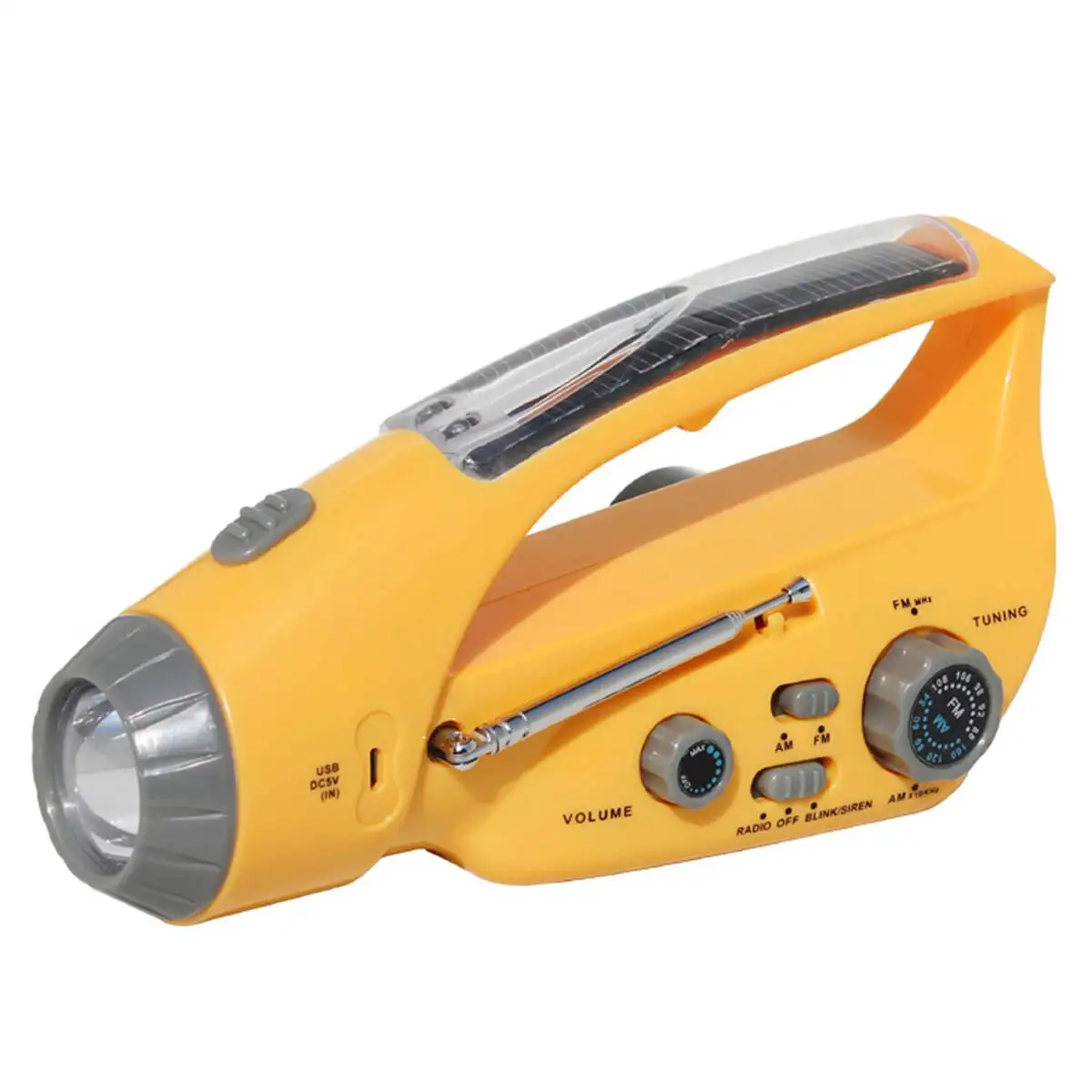 

XANES 3 in 1 U263 LEDs Protable Solar Hand Crank Flashlights USB Rechargeable Emergency Flashlight with Alarm Protable Torches