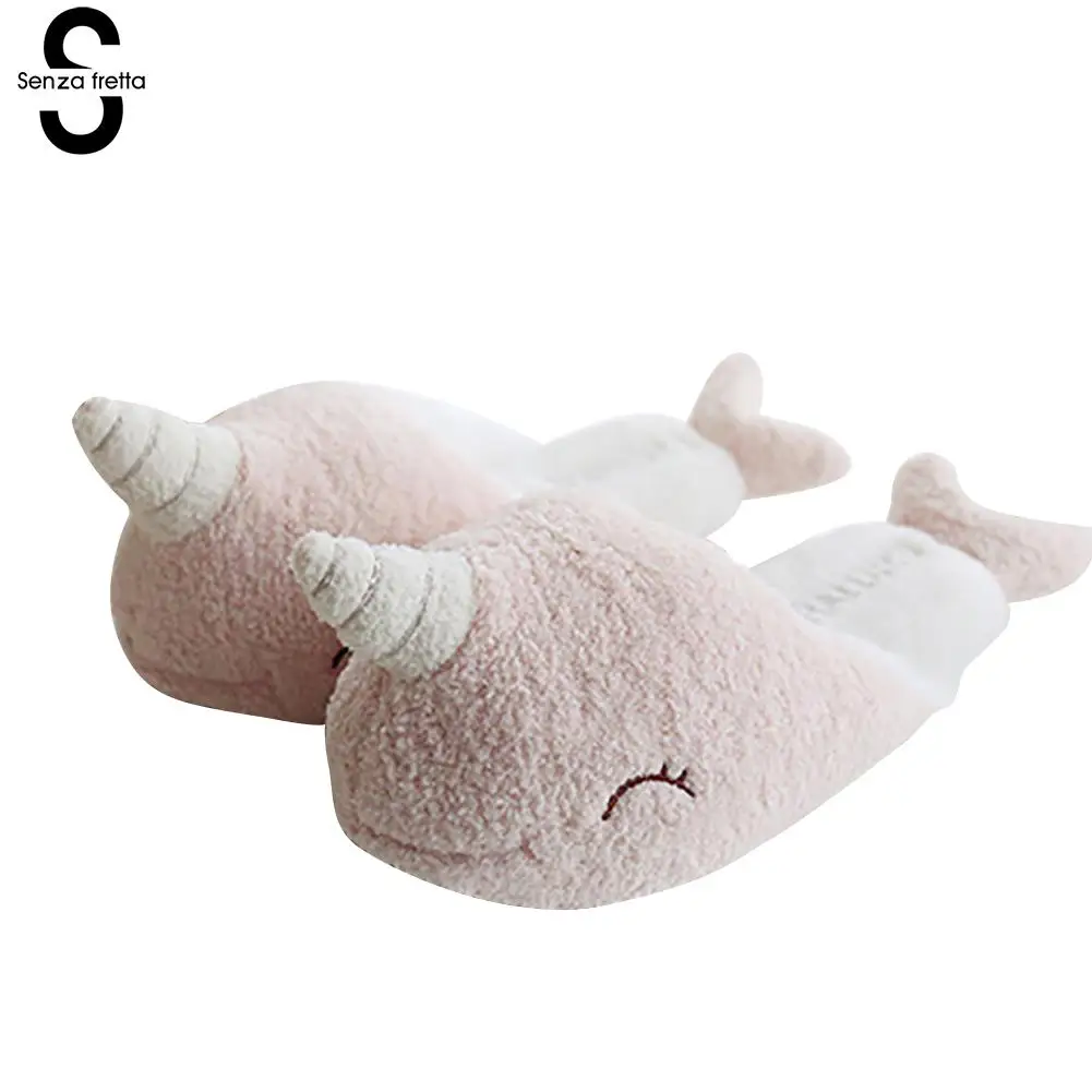 

Senza Fretta Women Shoes Winter Warm Cute Unicorn Slippers Indoor Soft Furry Slippers Women Cute Warm Floor Unicorn Slippers