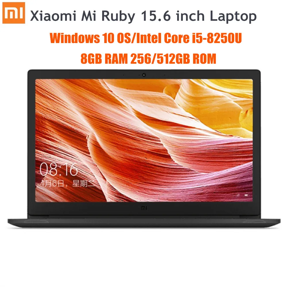 Xiaomi Mi, ноутбук Ruby, 15,6 дюймов, Windows 10, Intel Core i5-8250U, четырехъядерный процессор, 8 Гб ram, 256 ГБ/512 Гб SSD, ноутбук, отпечаток пальца