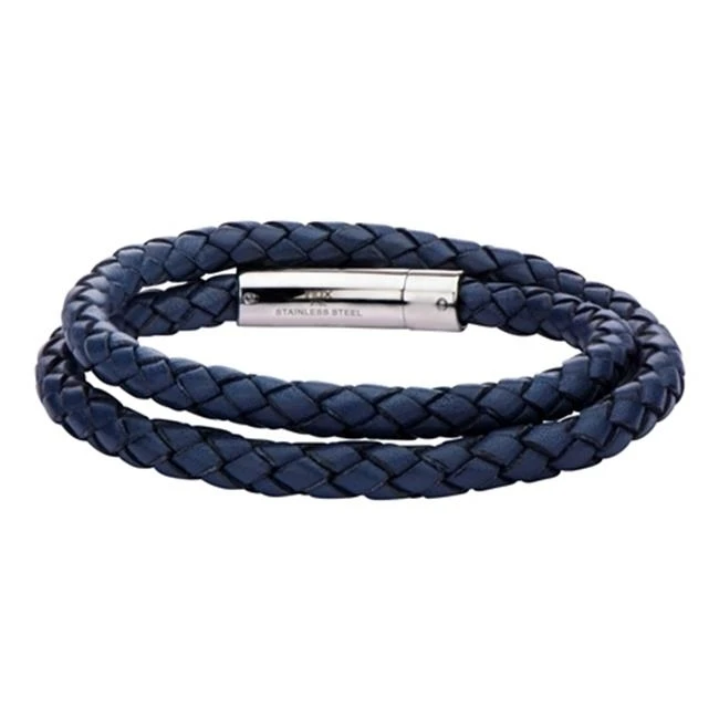 Inox Jewelry BRD05B двойной Круглый браслет из нержавеющей стали для плетеная