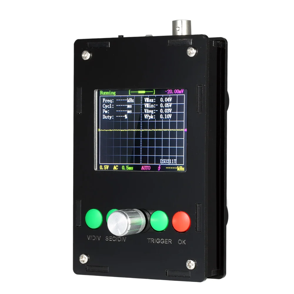 

DC 9V 200mA DSO311 Mini DIY Kit Digital Oscilloscope 1MSPS 2.4 "TFT LCD STM32 12-Bit Probe