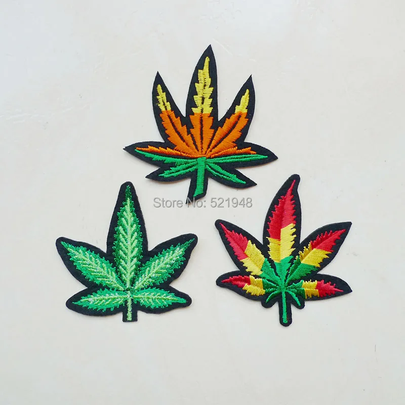 1 Pcs Tree Leaf Leaves Embroidery Iron On Patches For Fabric Clothing DIY Motif Stripes Stickers Cute Badges Decoration Applique | Дом и сад