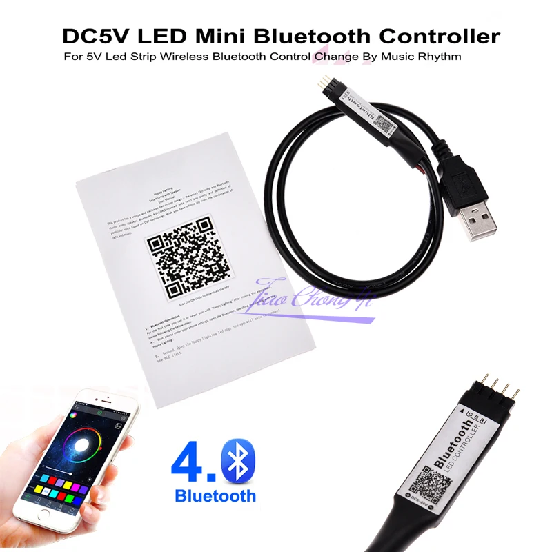 

Mini USB DC5V Bluetooth LED RGB Controller Wireless IOS/Android Bluetooth RGBW LED Controller for 2835 5050 RGB LED Strip