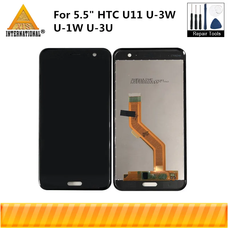 

Axisinternational For 5.5" HTC U11 LCD Screen Display+Touch Panel Screen Digitizer For 2560*1440 HTC U11 U-3W U-1W U-3U Display