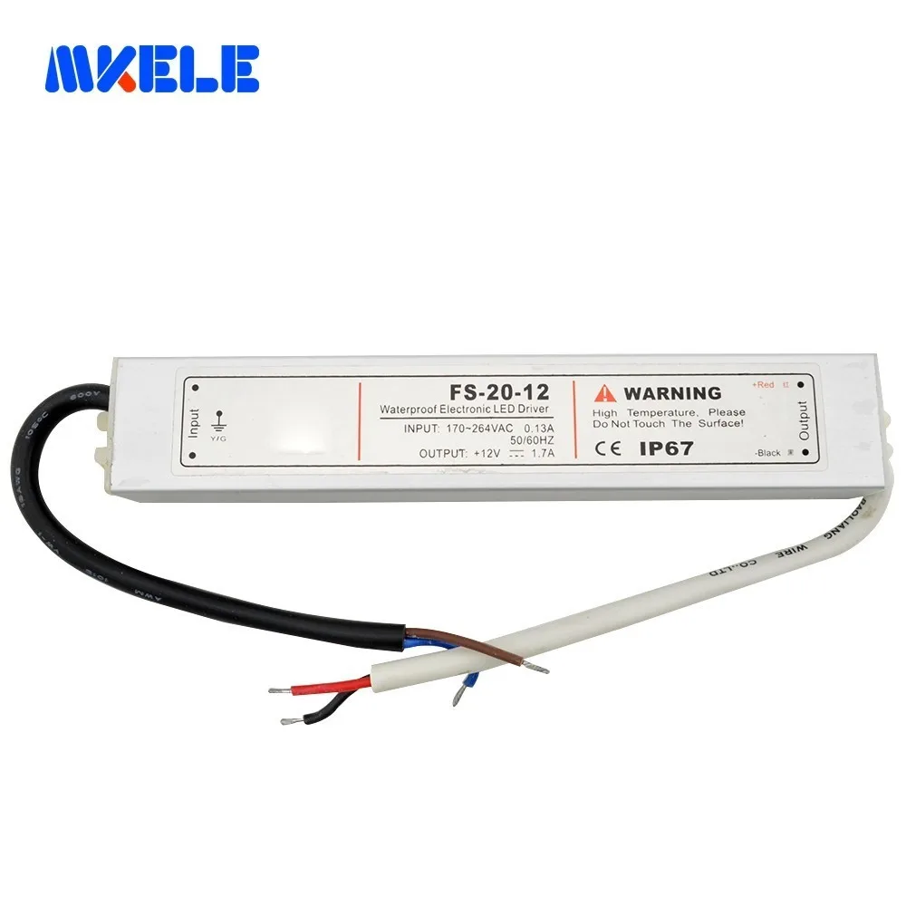 

Switching Power Supply Waterproof IP67 5V 12V 24V 36V LED Driver AC DC 110V/220V IP67 20W LED Driver Transformator