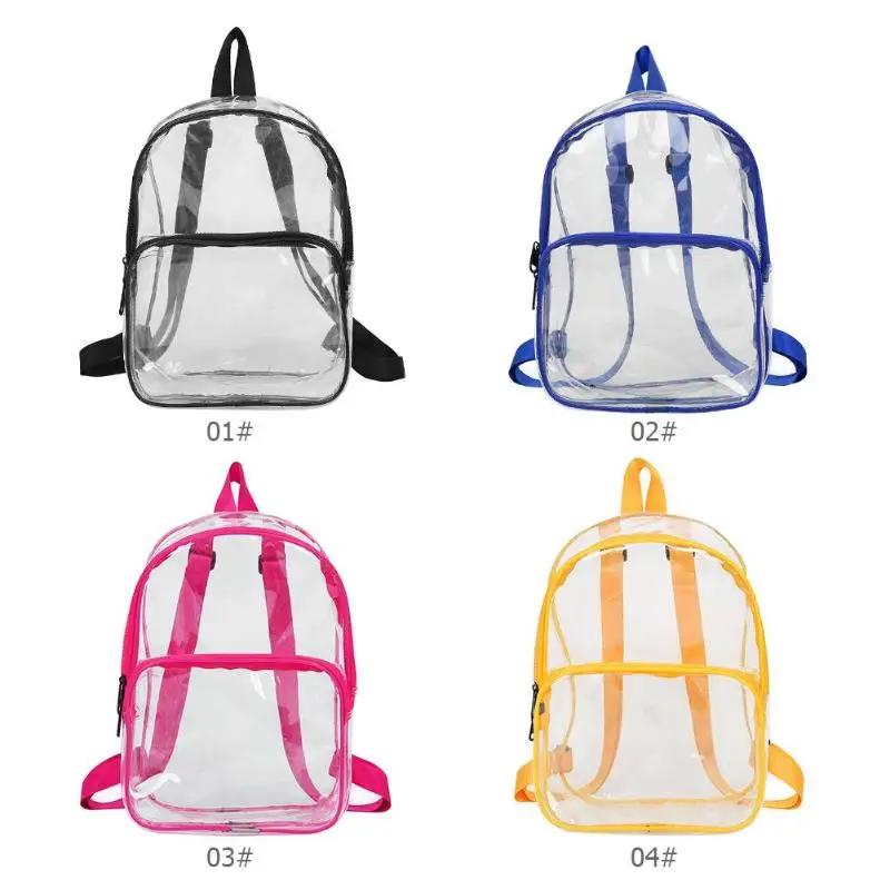 شفافة PVC الظهر النساء واضحة المدرسة على الطهر حقائب كتف