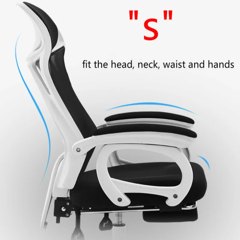 Quality Computer Chair Lumbar Massage Boss Executive Office Chair Mesh Lift Swivel with Retractable Footrest Office Chairs