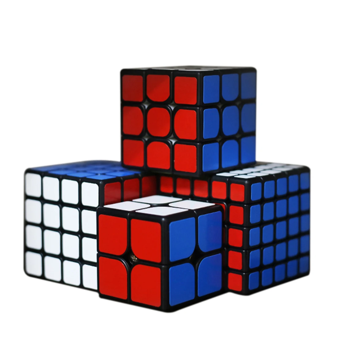 

Shengshou Mr M 2x2x2 3x3x3 4x4x4 5x5x5 Magnetic Magic Cube Set with Box Packing for Kid Adult Present Gift- Black