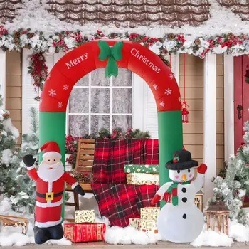 

2.4m Inflatable Arch Christmas Santa Claus Snowman Outdoors Ornaments Shop Decor New Year Party Home Shop Yard Garden Decor