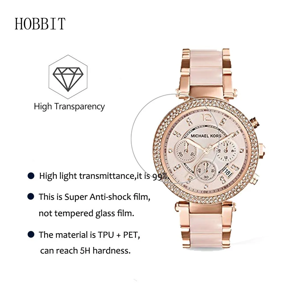 3Pack For Michael Kors mk5896 MK5865 MK3514 MK6359 MK3192 MK6313 Nano Anti-Shock Screen Protector Watch Accessores LCD Film