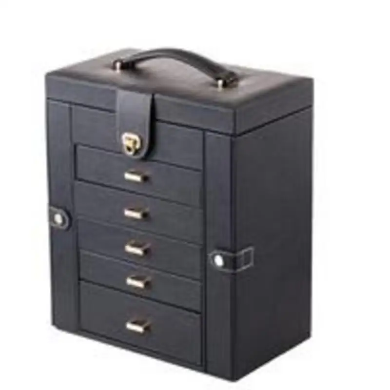 

Jewelry Box Organizer Multifunctional High-capacity Lockable Leather Jewelry Storage Case Earring Bracelet Holder Organizer Tool