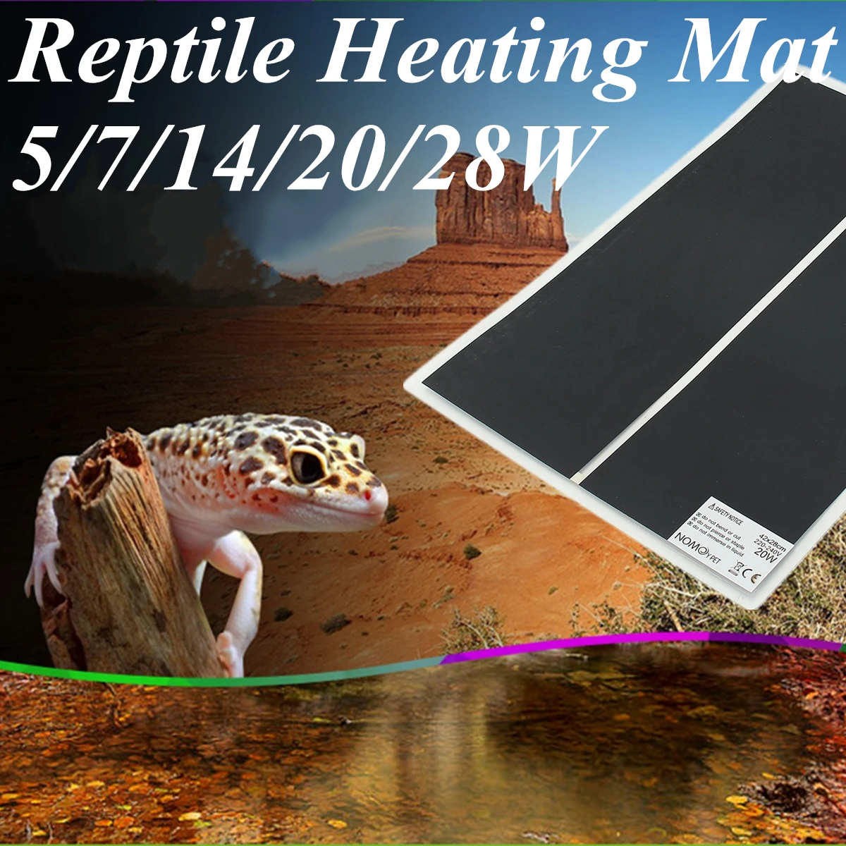 

220V Reptile Pet Vivarium Heater Brooder Incubator Heating Pad Heat Mat US Plug Cable Length 145cm Built-in Thermostat