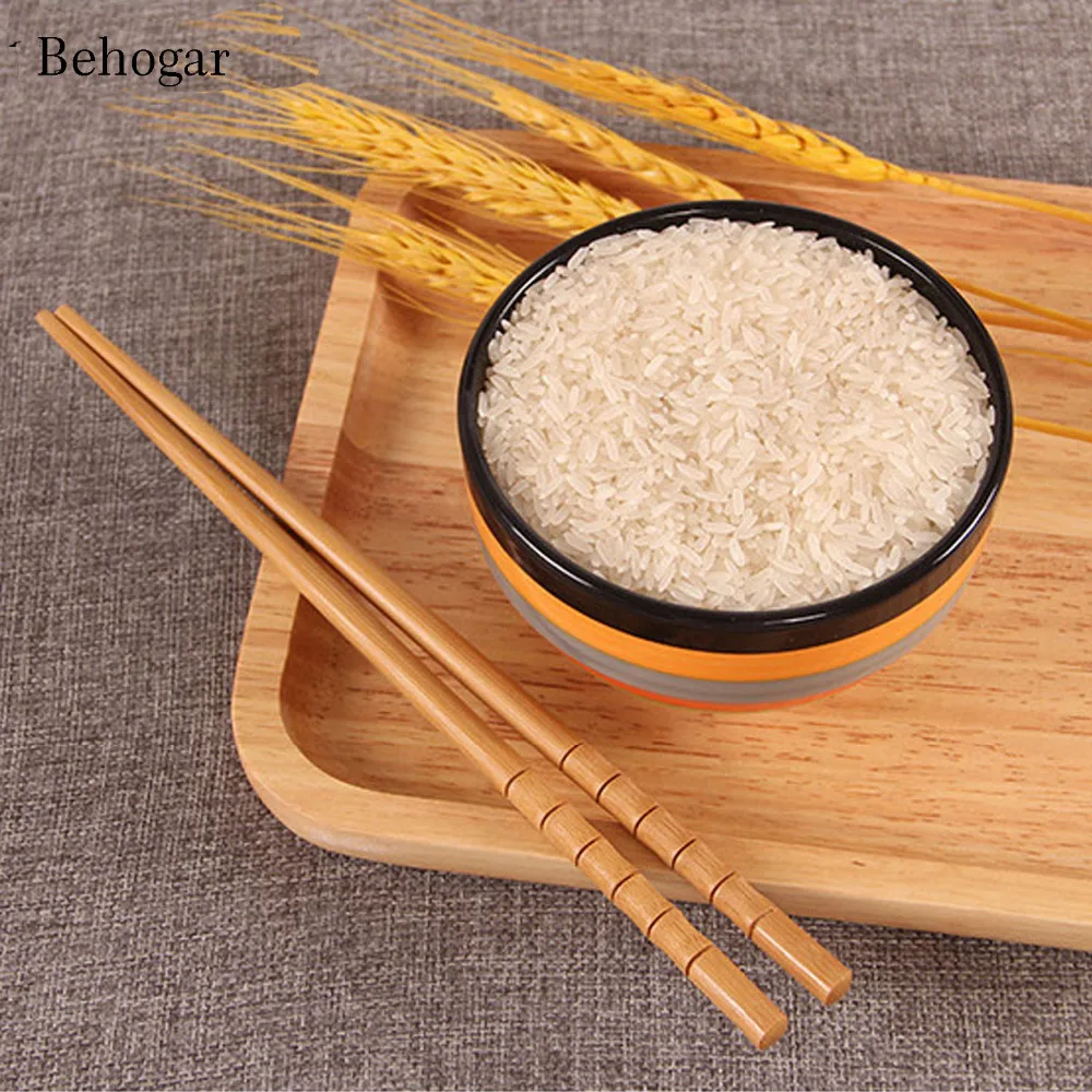 

Behogar 10Pairs Natural Eco-friendly Bamboo Chopsticks Smooth Surface Non-Slip Sushi Sticks Chopsticks Home Kitchen Tableware