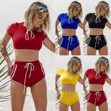 2 шт., модный спортивный женский летний пляжный купальник в полоску, спортивный бюстгальтер, бикини, купальник, купальный костюм, бикини, пляжная одежда