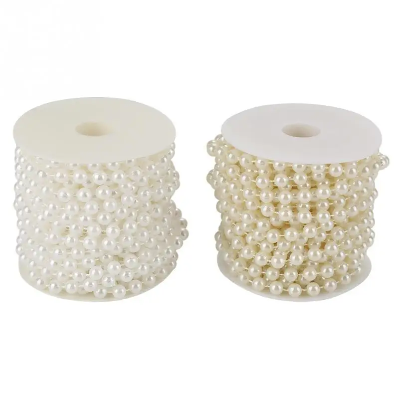 

10m roll Grinding Pearl Wire Beads Garland String DIY Wedding Decoration 8mm christmas decorations for home Christmas