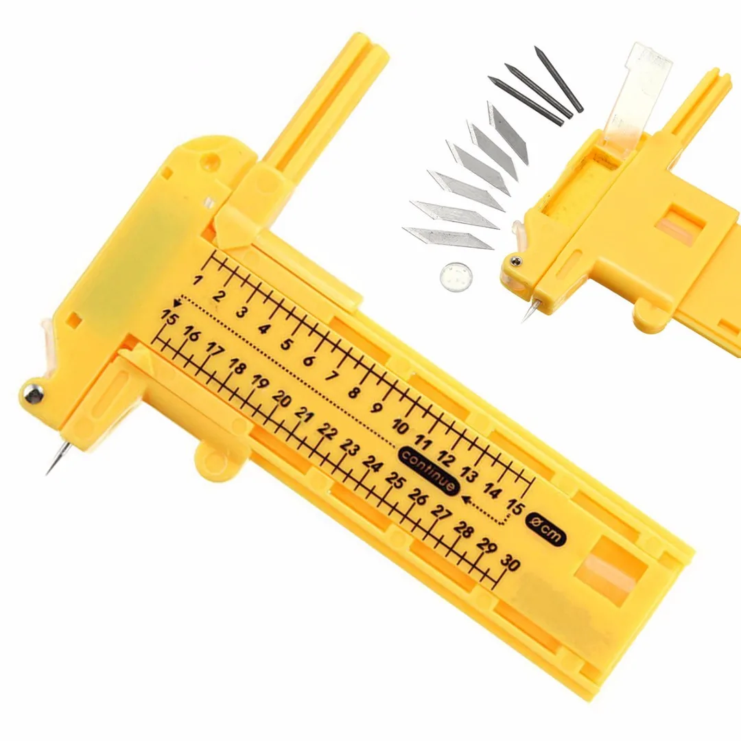 

Adjustable Round Compass Circle Cutter Model Rubber Leather Circular Cutting Tool 1-30cm + 6PCS Spare Blades + 3PCS Leads