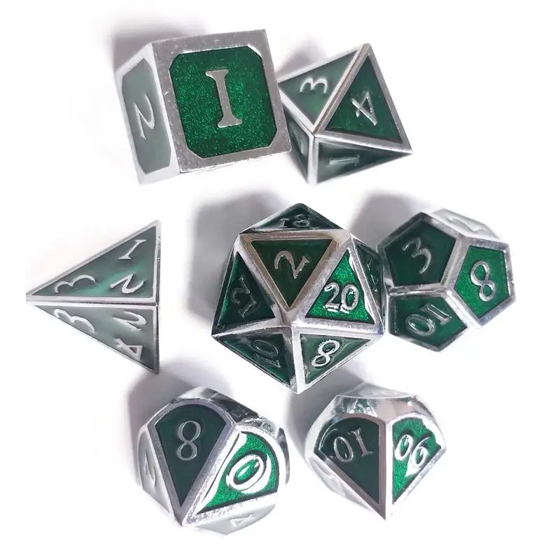 

7pcs/set High Quality D&D Metal Dungeons Role Playing Game Dice For TRPG Board Game And Dragons Creative RPG Dice Dice