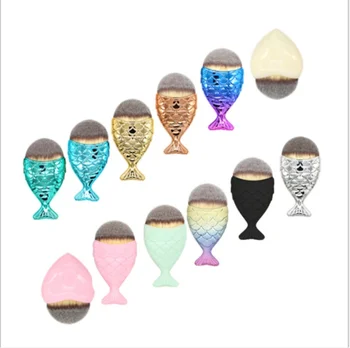 

Fashion fish scales Makeup Brushes Mermaid Brushes Face Naked Blush Makeup Blending Brush Pinceis 500pcs