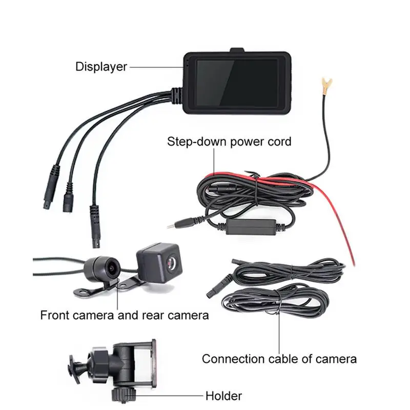 Камера для мотоцикла CAREUD DC12 24V 720P водонепроницаемая камера видеорегистратор с HD