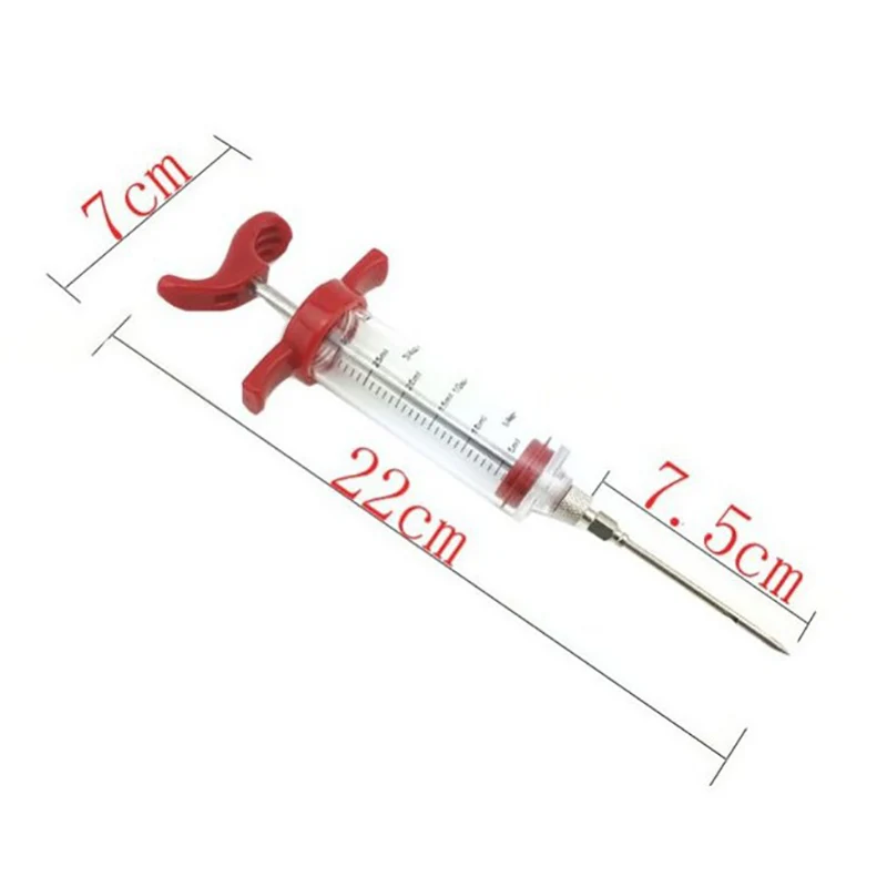 BBQ Meat Syringe Marinade Injector Stainless Steel Needles Turkey Chicken Syringe Sauce Injection Kitchen Tools Accessorie meat injector syringe