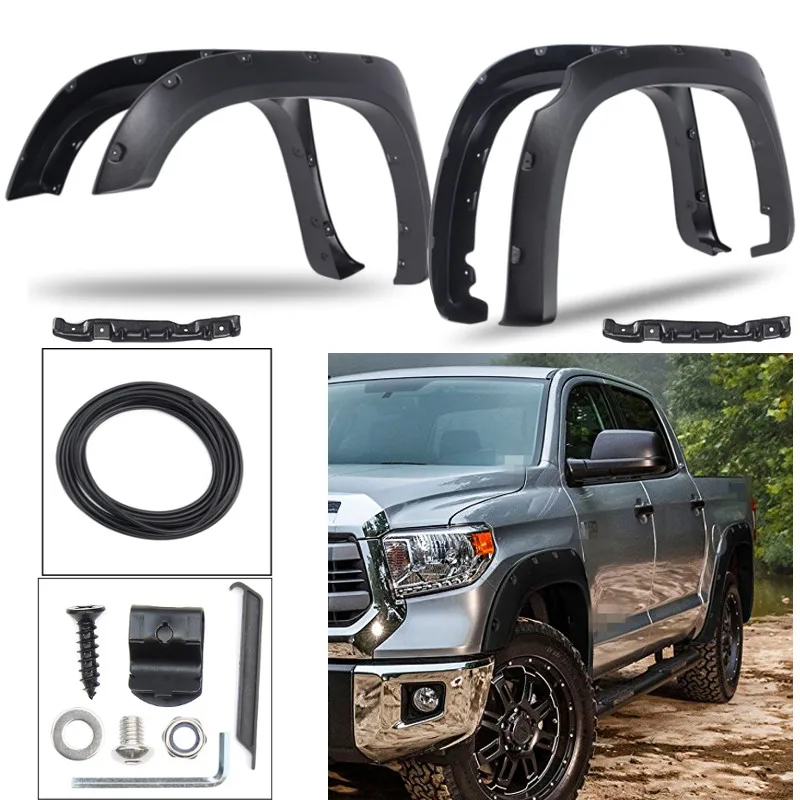 

Hot Selling 4pcs/Set Rear /Front for Fender Flares For Toyota Tundra 2014-2017 Smooth Surface Style/Striae Style