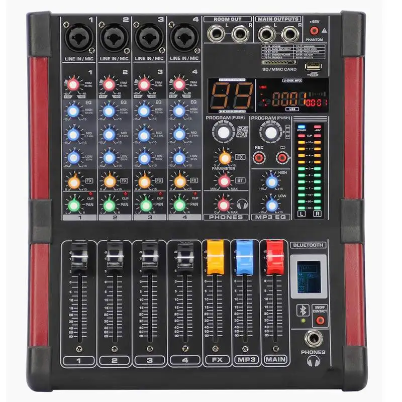 bluetooth 4 Channel DJ Karaoke 99 DSP KTV Live Mixing USB Console USB