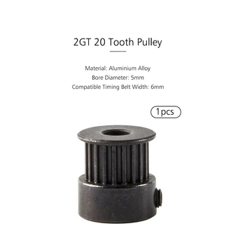 

Creality 3D 2GT 20 Tooth Pulley Aluminum Alloy Timing Gear Synchronous Wheel 5mm Bore for 3D Printer 6mm Width Timing Belt