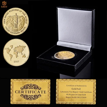

2017 Brazil Christ the Redeemer God Jesus World New Seven Wonders Souvenir Coin Gifts W/Luxury Box Display