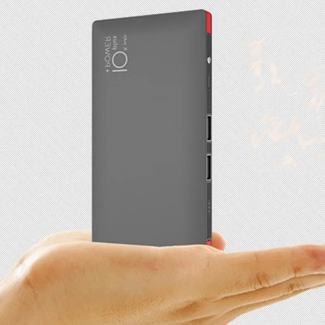 10000 мАч ультра-тонкий внешний аккумулятор 5 В/2 а Быстрая зарядка для Xiaomi Mi Iphone 7 8 XS