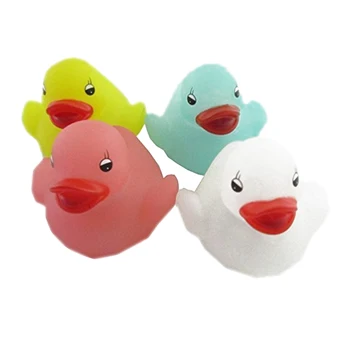 

4Pcs Color Assorted Cute Rubber Duck Toy Imaginative Light Up Floating Bath Toy Baby Toddler Safe Random Color