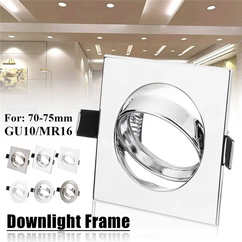 

Square/Round GU10/MR16 downlight Accessories adjustable bracket and ceiling spot lights for with 70-75mm GU10 MR16 light bulb