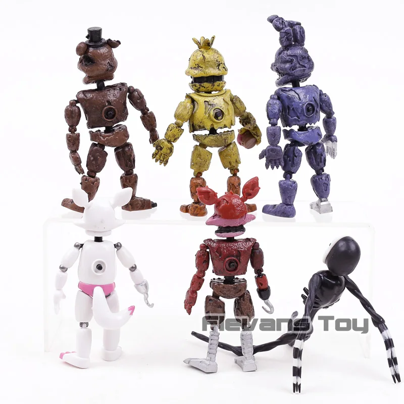 FNAF Five Nights at Freddy's Nightmare Freddy Chica Bonnie Funtime Foxy PVC Action Figures Toys 6pcs/set