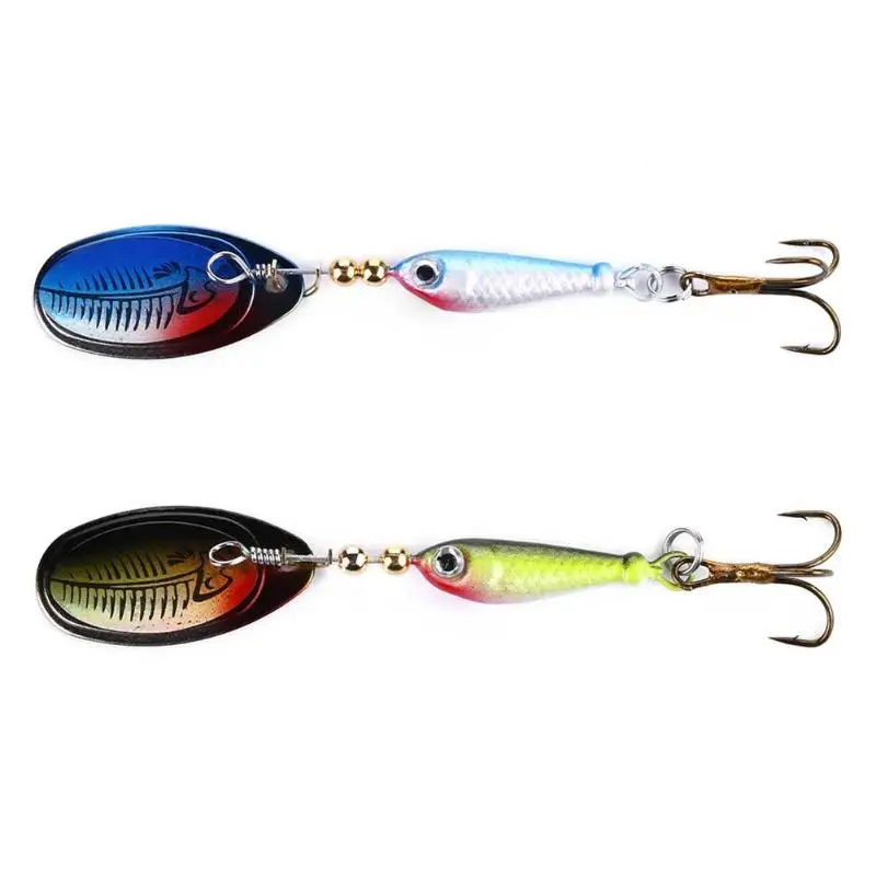 

Spinner Bait Sequin Fish Shape Fishing Lure Bionic Artificial Bait Metal Spoon Crankbaits Fishing Tackle with Treble Hook