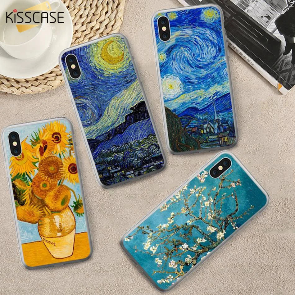 

KISSCASE Oil Painting Phone Case For Samsung Galaxy Note 9 S9 S8 Plus Soft TPU Case For Samsung Galaxy A5 A7 A3 2016 2017 Coque