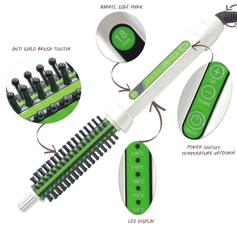 Gladay 3 в 1 керамическая расческа для волос, бигуди, ролик, Круглый Большой ролик, Вэйвер, горячая Распродажа, электрическая щетка для волос, выпрямитель для волос, щетка