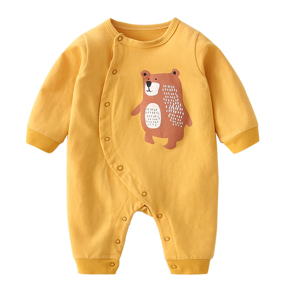 

Newborn cotton romper baby summer rabbit body suit boys girls Korean style cartoon clothes kid long sleeve cute beer infant