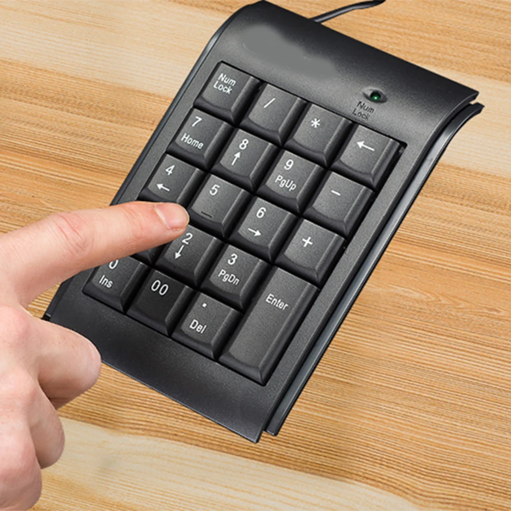 

USB Numeric Keypad Portable Slim Mini Number Pad for Laptop Desktop Computer PC, Full Size 19 Key, Big Print Letters