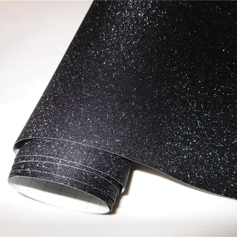 

Black Sandy Glitter Vinyl Wrap Film For Car Styling Motorcycle Console Computer Skin