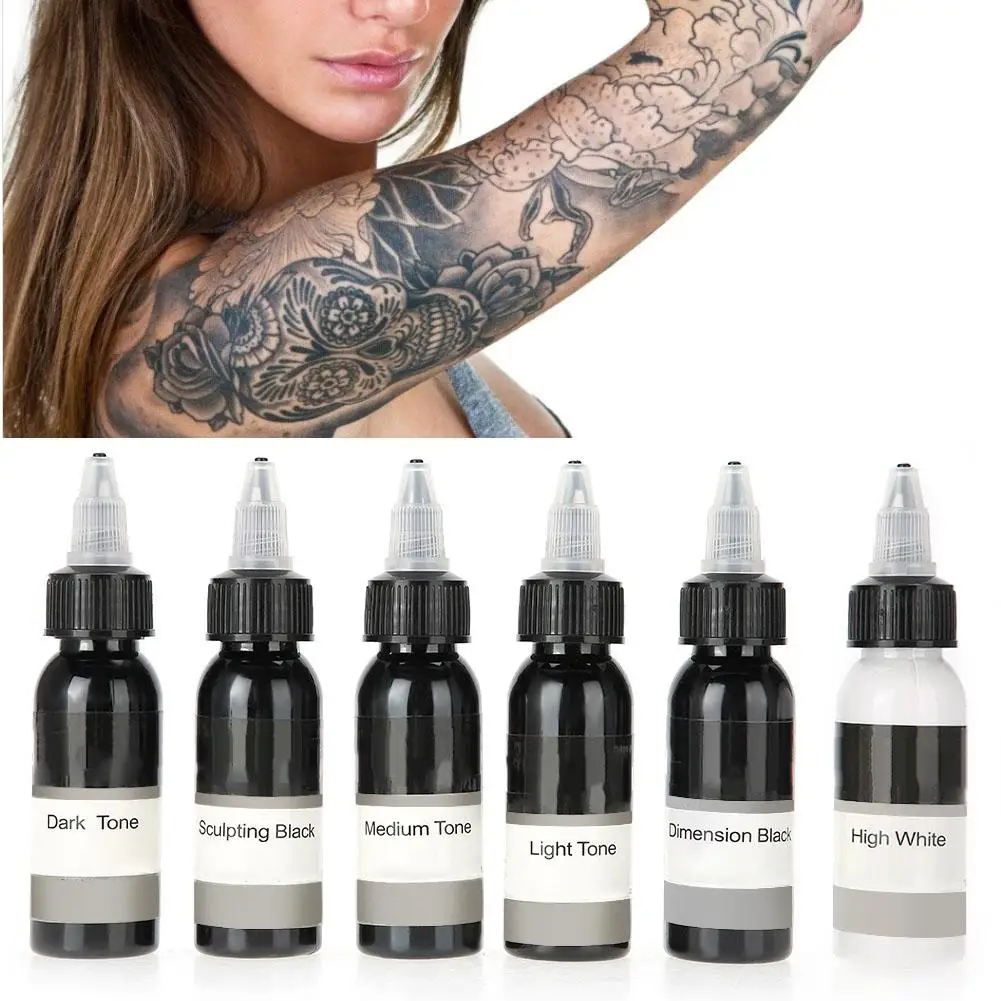 

30ml/Bottle 6 Color Tattoo Makeup Ink Pigment Professional Beauty Body Art Inks