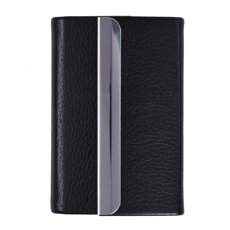 

Artificial Leather Fashion Business Name Card Holder Metal Stainless Steel Name Card Box Card Holder Card Case