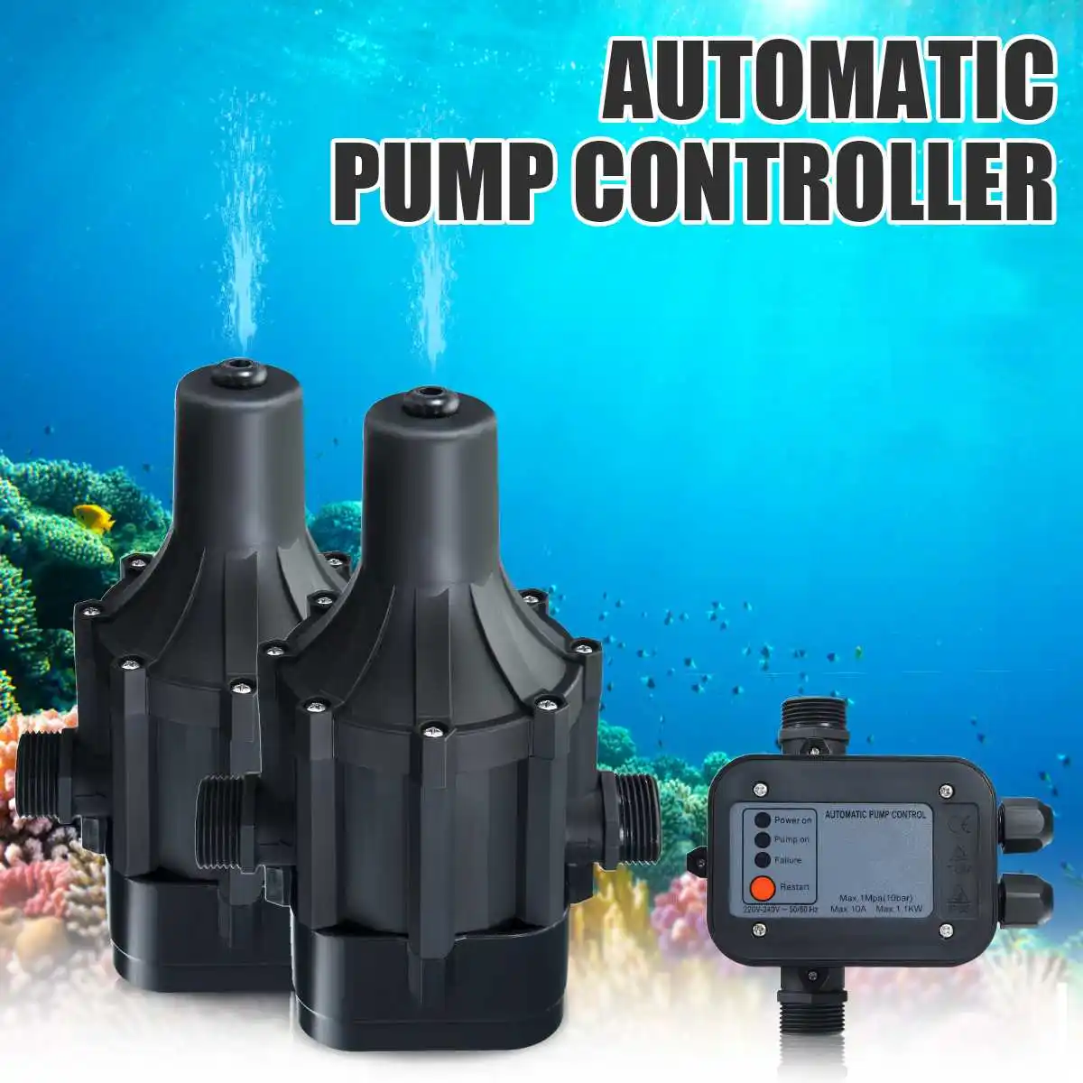 

ZEAST 220-240V Water Pump Pressure Controller Automatic Electronic Electric Switch ON OFF Easy Operate Maintains Pressure & Flow