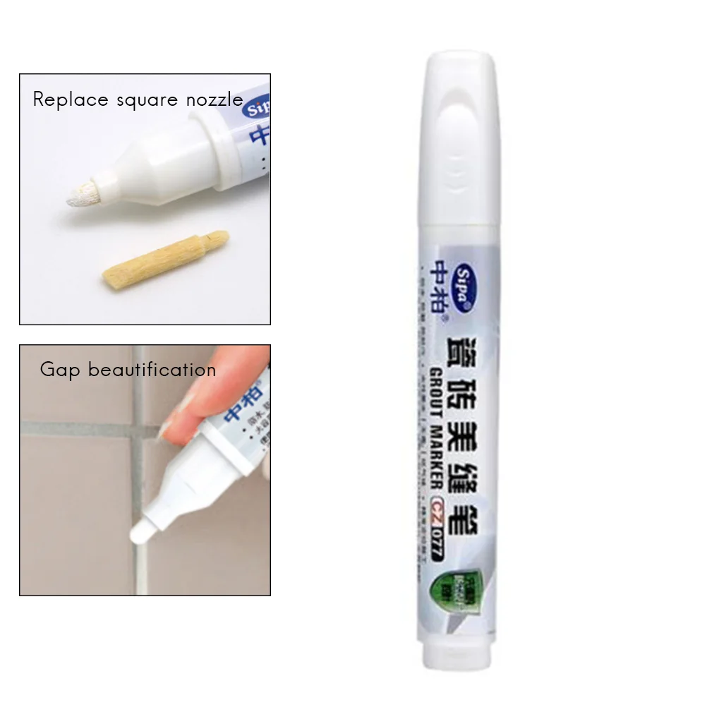 

White Tile Refill Artline Grout Pen Tile Gap Repair Refill Pen Grout Refresher for Tile Kitchen Shower Bathroom Paint Cleaner