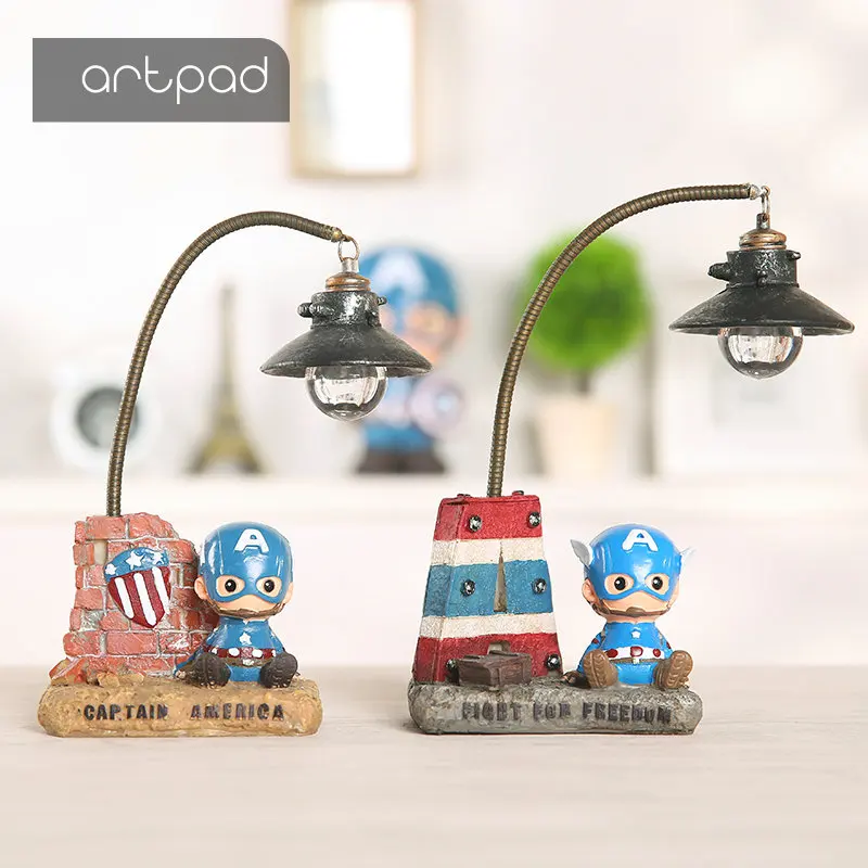 

Artpad Marvel Deadpool Cartoon Night Lamp Creative Home Decoration Resin Children Baby Kids Night Light Great Gift