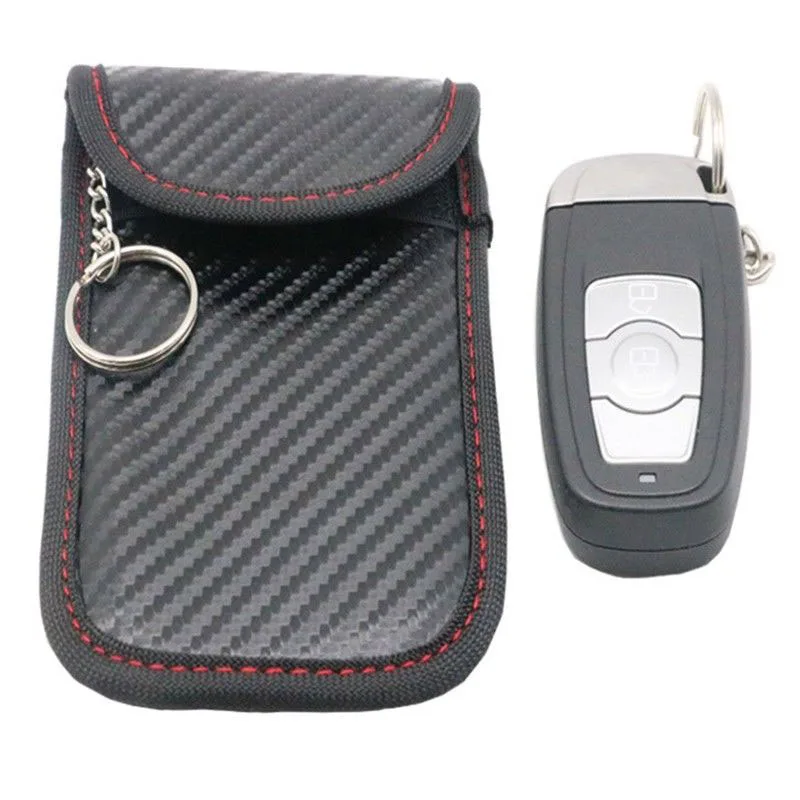

Carbon Fiber Car Key S.ignal Blocker Case Cage Fob Pouch Keyless RFID Blocking Bag Anti-theft Bag for Bank Card For Car Key