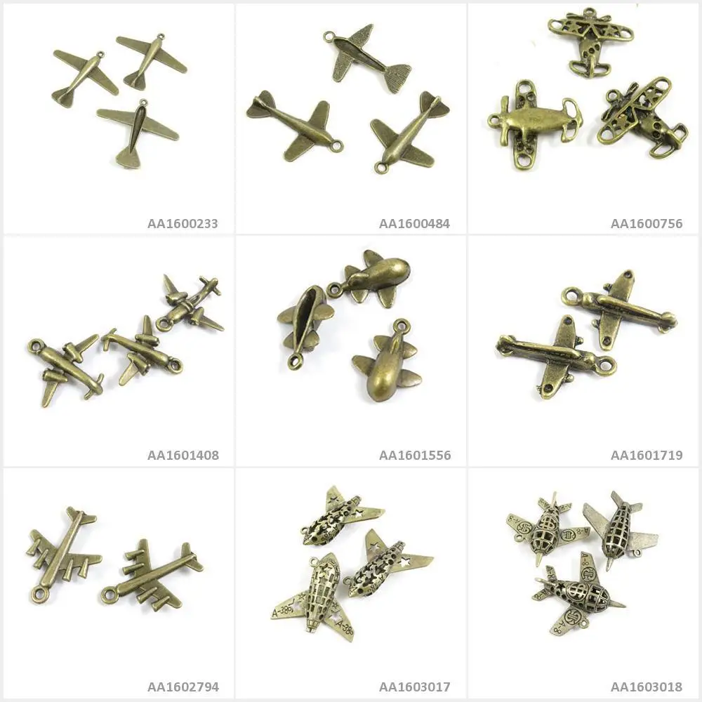 

Antique Bronze Tone Jewelry Making Charms Airplane Airbus A 8 380 Fighter Bracelet Pendant Necklace