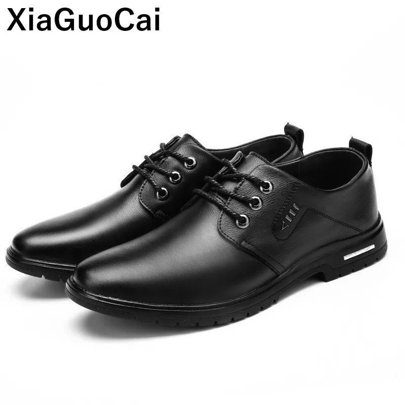 

Spring Autumn Leather Casual Shoes Men Business British Luxury Male Flats Oxford Footwear Lace Up Pointed Toe Dress Shoes Newest