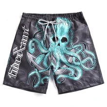 Горячая Распродажа мужские шорты для серфинга мужские 3D Осьминог пляжные шорты с рисунком Бермуды для серфинга шорты для мужчин длиной до колен пляжные брюки