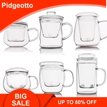 Высокоборосиликатная термостойкая стеклянная Цветочная чашка с крышкой, Простая Офисная пузырьковая чайная чашка, ситечко для чая